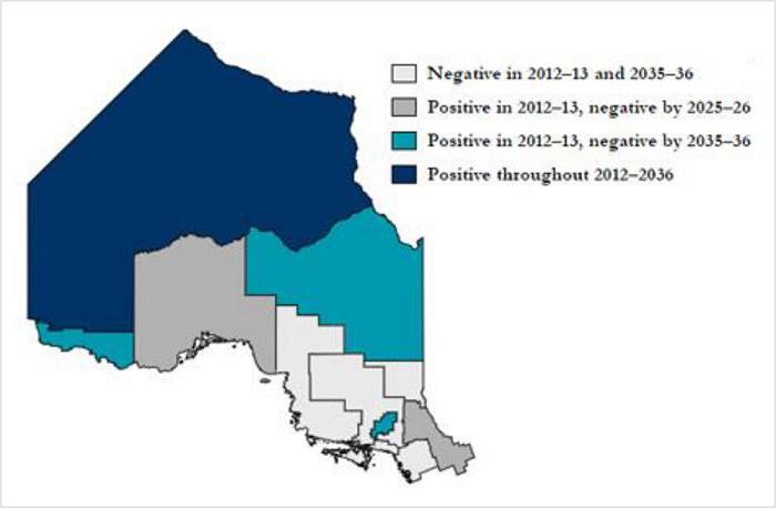 Evolution of natural increase by district