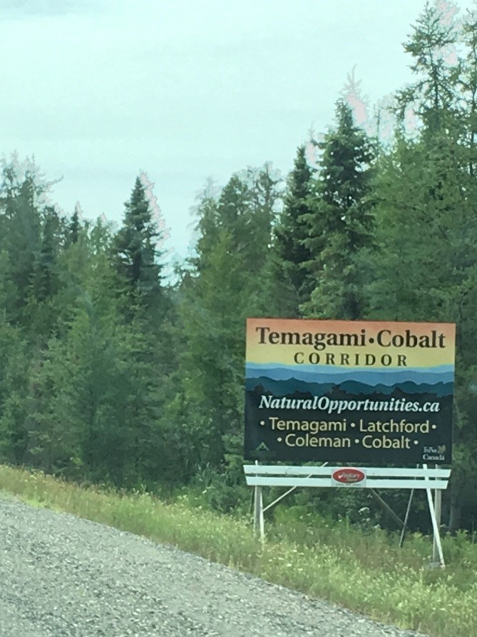 Temagami-Cobalt Corridor sign